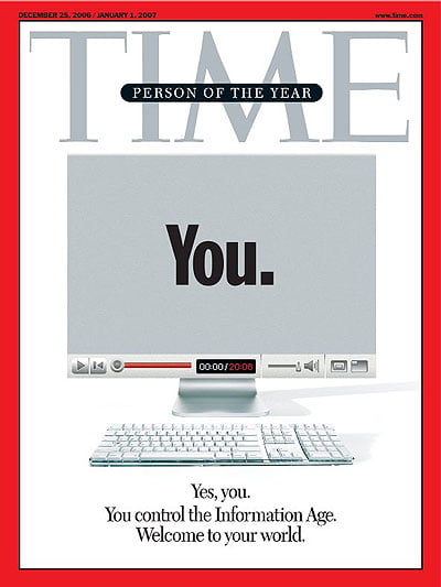 Time Magazine cover with "You" as person of the year