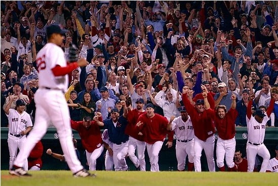 The Boston Red Sox clinch a postseason berth in 2003