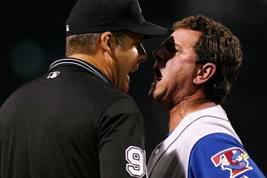 Toronto Blue Jays manager Carlos Tosca, being ejected