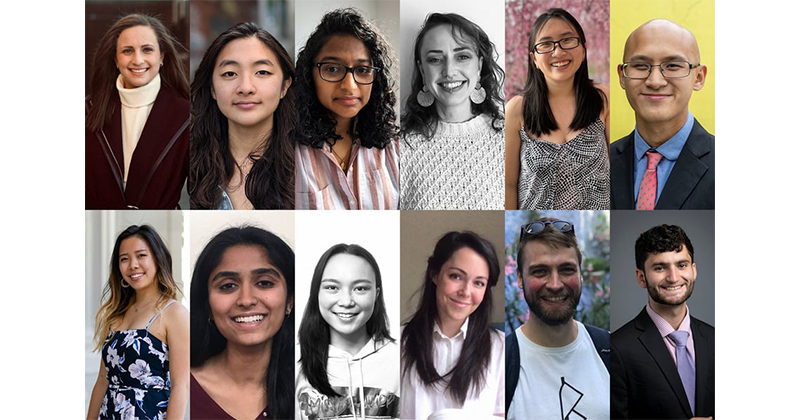 Photos of twelve 2021 MIT Fulbright winners