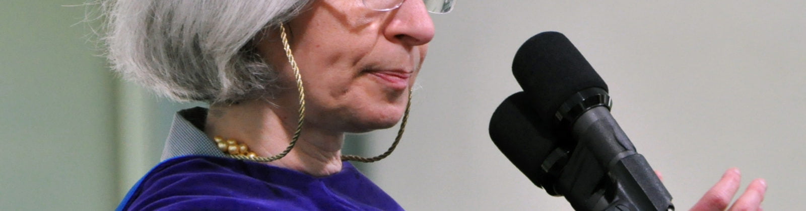 Photo of Martha Minow in commencement regalia