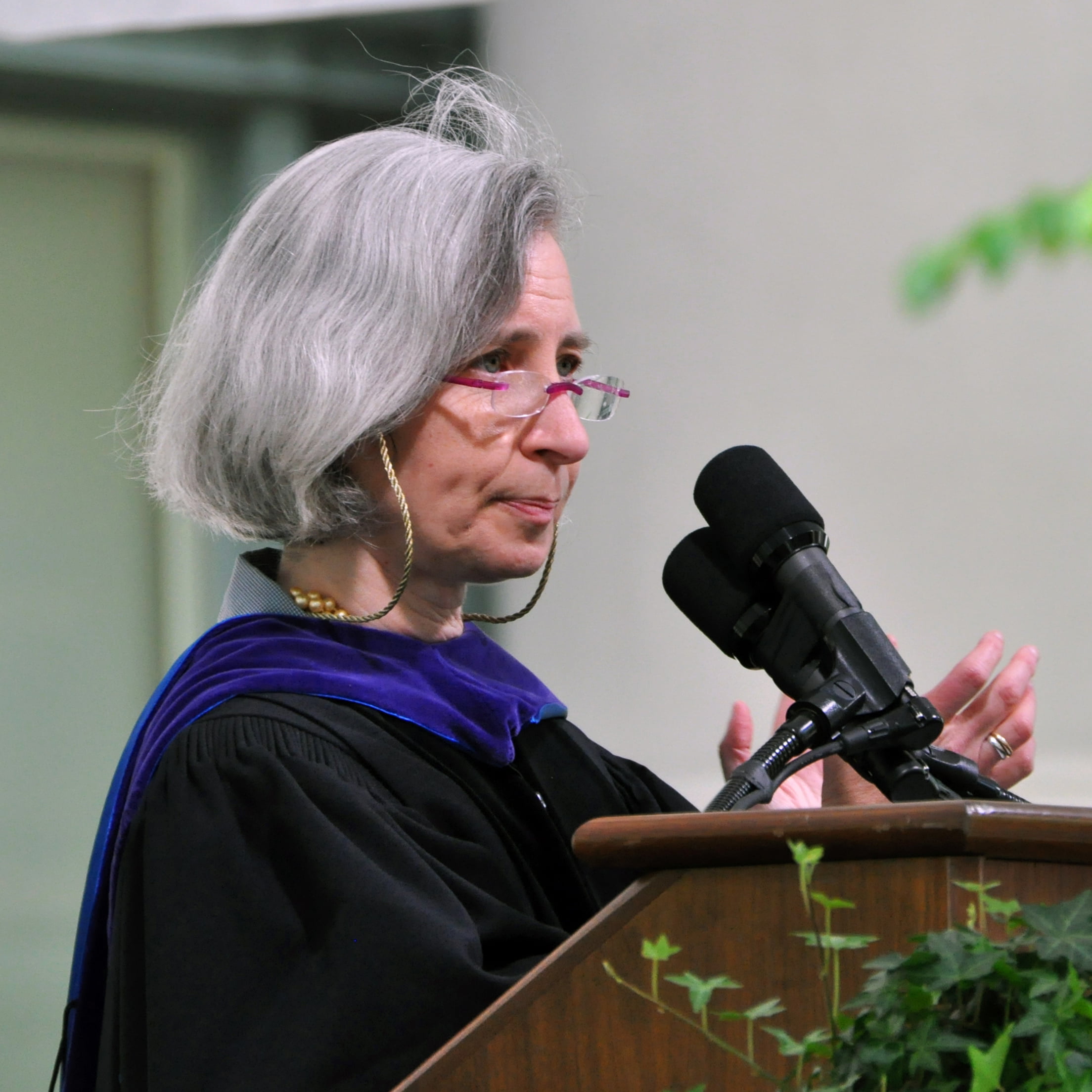 Photo of Martha Minow in commencement regalia